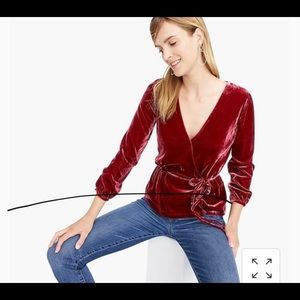J. Crew velvet wrap top
